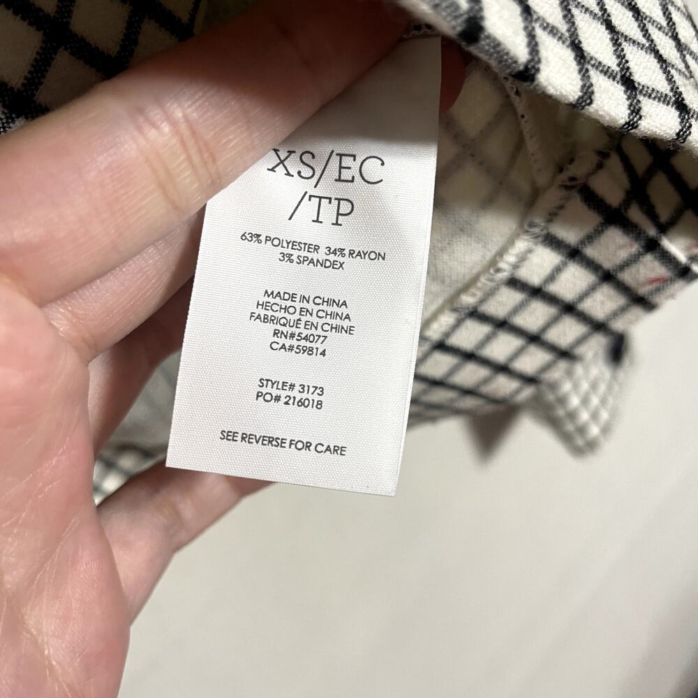 Cabi Grid Print Asymmetrical Button Up Jacket Bla… - image 8